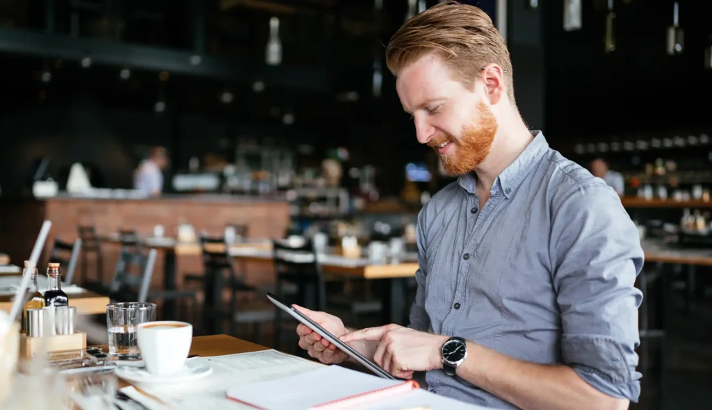 Businessman reading